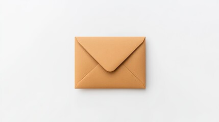 A close-up of a brown envelope on a white background, ideal for mailing letters or invitations