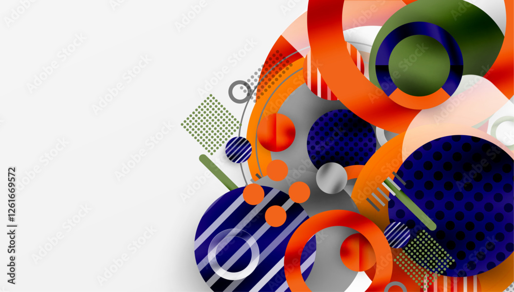 Poster Abstract background - layered geometric shapes with smooth gradients and transparency