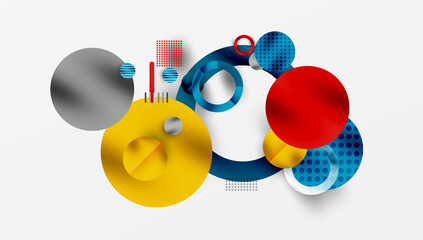 Abstract Geometric Background with Overlapping Transparent Shapes