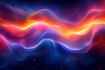 Cosmic energy waves, nebula background, abstract art, digital design