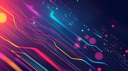 Obraz premium Abstract digital art features glowing lines and vibrant colors