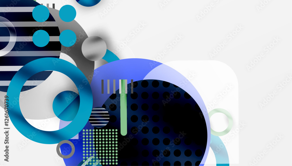 Aufkleber Abstract background - layered geometric shapes with smooth gradients and transparency