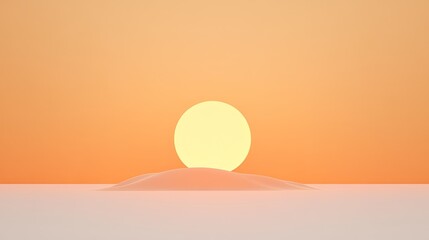 Serene sunset over gentle dunes, casting warm hues across a tranquil landscape