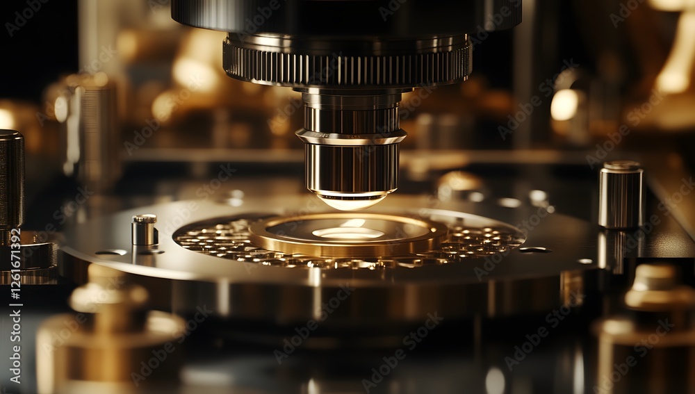 Aufkleber advanced microscope focusing on sample