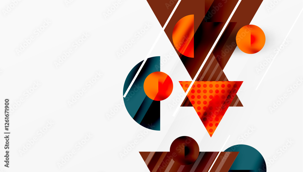 Aufkleber Modern geometric background - overlapping triangles with smooth gradients and semi-transparency