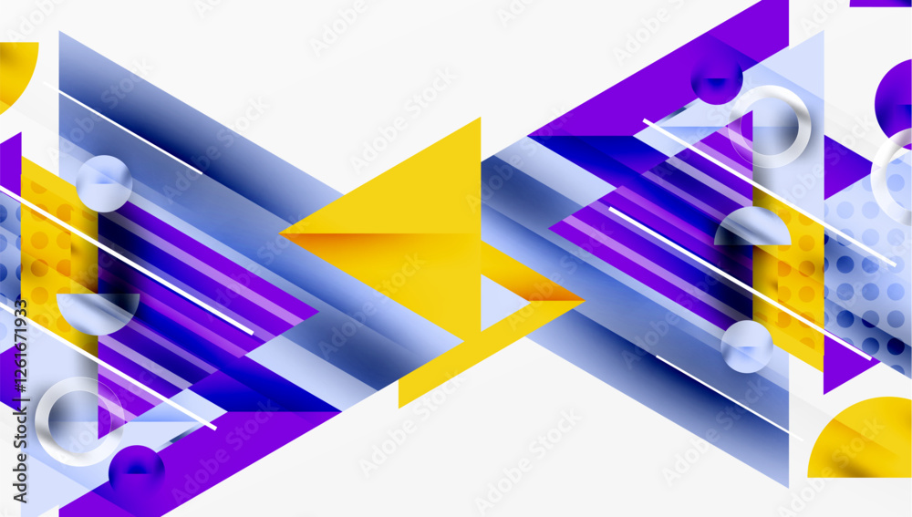 Aufkleber Modern geometric background - overlapping triangles with smooth gradients and semi-transparency