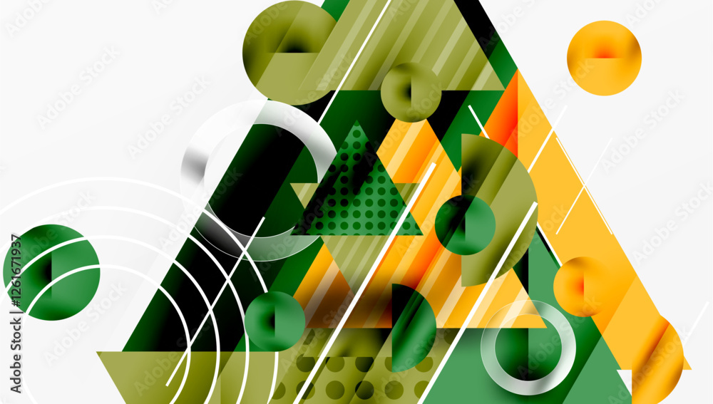 Aufkleber Modern geometric background - overlapping triangles with smooth gradients and semi-transparency