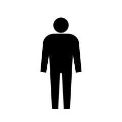 黒い直立している男性のアイコン、透明背景