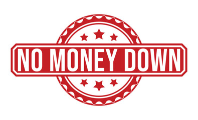 NO MONEY DOWN red rubber stamp vector design.