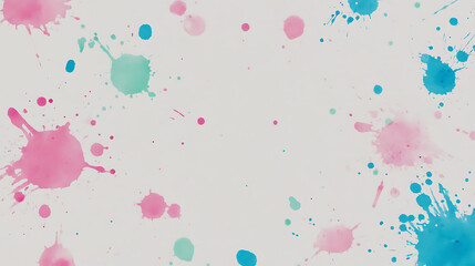 Obraz premium Playful Watercolor Splashes Composition in Pink Teal and Blue Fluid Design Backdrop for Creative Projects