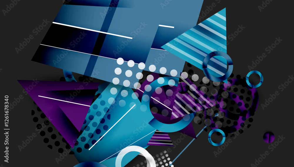 Poster creative triangles and circles composition