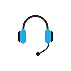 Headphone logo icon illustration flat