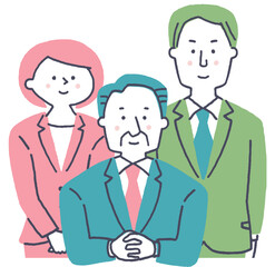 スーツ姿のビジネスマン三人