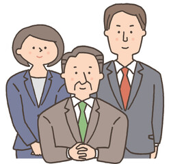 スーツ姿のビジネスマン三人