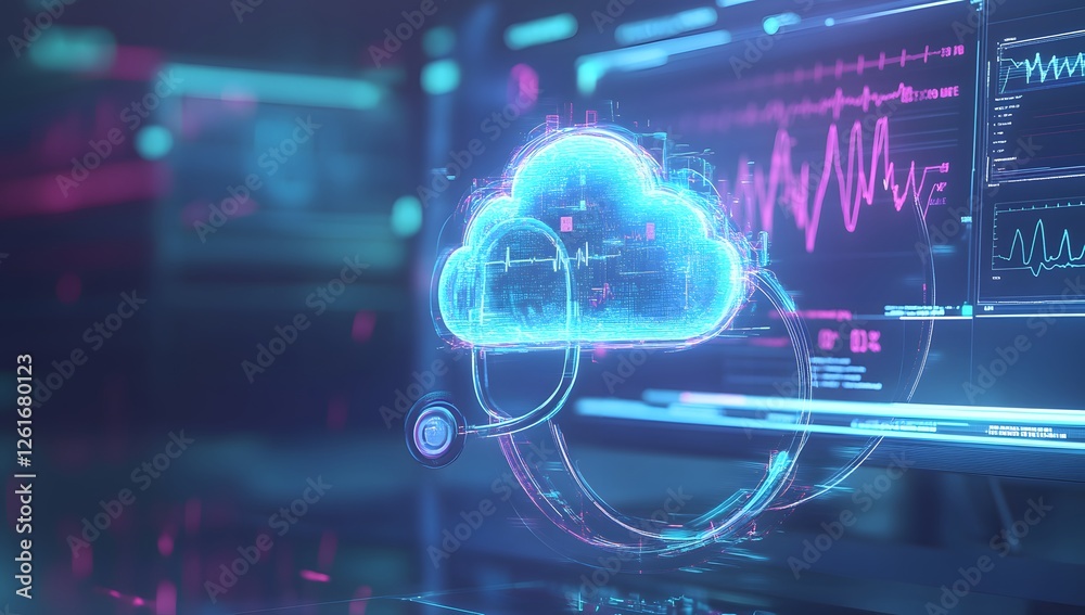 Aufkleber Cloud computing medical data visualization