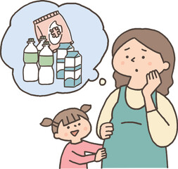 重い買い物に困る妊娠中の女性