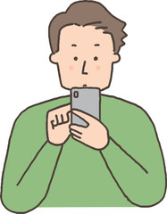 スマホを操作する若い男性