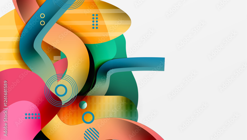Aufkleber Vibrant abstract background overlapping shapes