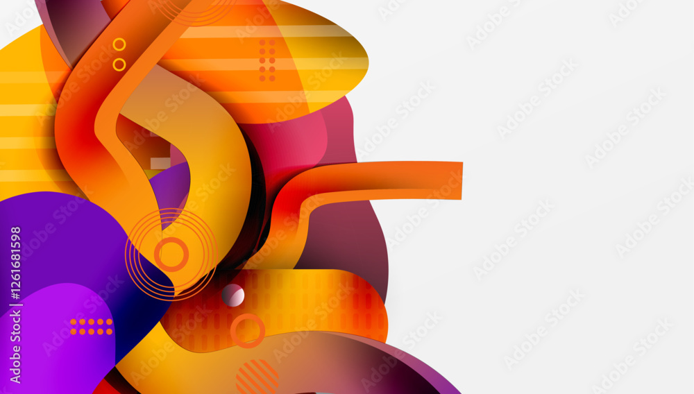 Aufkleber Abstract background - Lines circles and liquid shapes