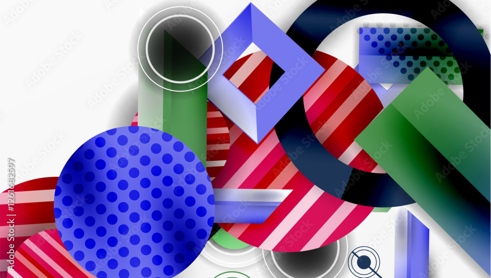 Poster abstract design with layered geometric shapes