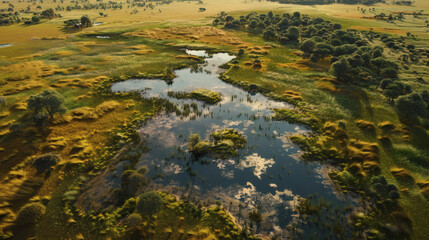 Aerial View of savanna