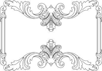 vector illustration sketch design of decorative ornaments gypsum for classic ethnic vintage home interior
