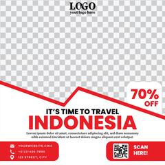 Holiday Travel in Indonesia Social Media Post Design Template