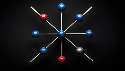 Obraz premium Colorful Sphere Connection on Dark Background