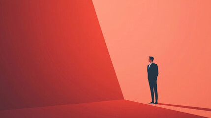 Obraz premium A modern flat vector illustration of a businessman standing confidently