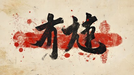 Writing chinese calligraphy with word meaning luck for lunar new year