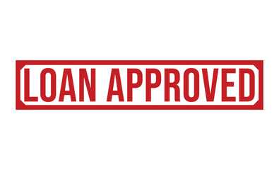 LOAN APPROVED Red rubber stamp on white background. LOAN APPROVED stamp sign. LOAN APPROVED stamp.