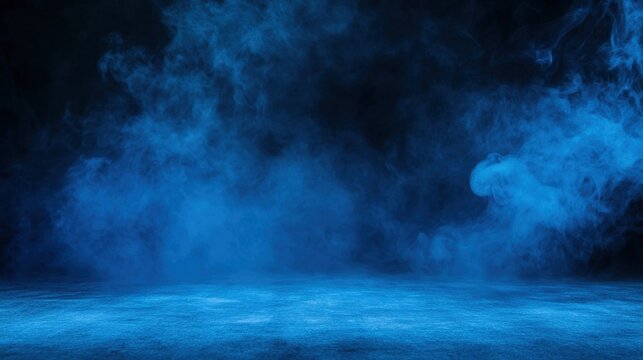 Cinematic blue smoke effects studio