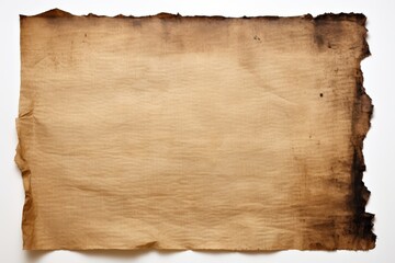 burned paper edges on white background, Historic document, Ancient manuscript background