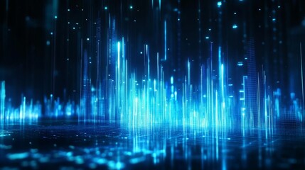 stock market or business growth concept with candlestick chart and graph on digital screen background