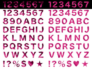 文字、筆、12マゼンタ