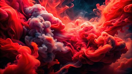 Obraz premium Abstract Animated Red Smoke Background - Seamless Loop Video for Motion Graphics