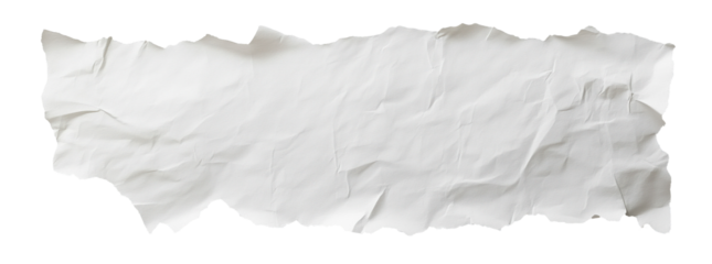 Torn Paper Texture:  A piece of crumpled, ripped white paper, perfect for adding a grunge or distressed effect to your design projects.  The irregular edges and texture offer a unique visual element.