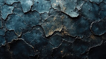 Fototapeta premium Textured surface of cracked paint revealing dark tones, suggesting decay and age in a background