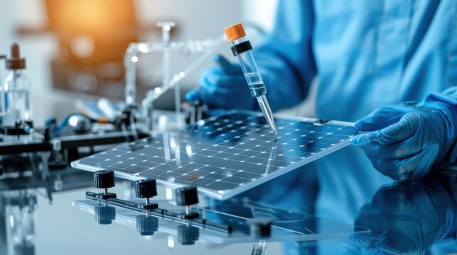 Scientific research experiment laboratory image of lab techniques modern facility close-up view innovation in science