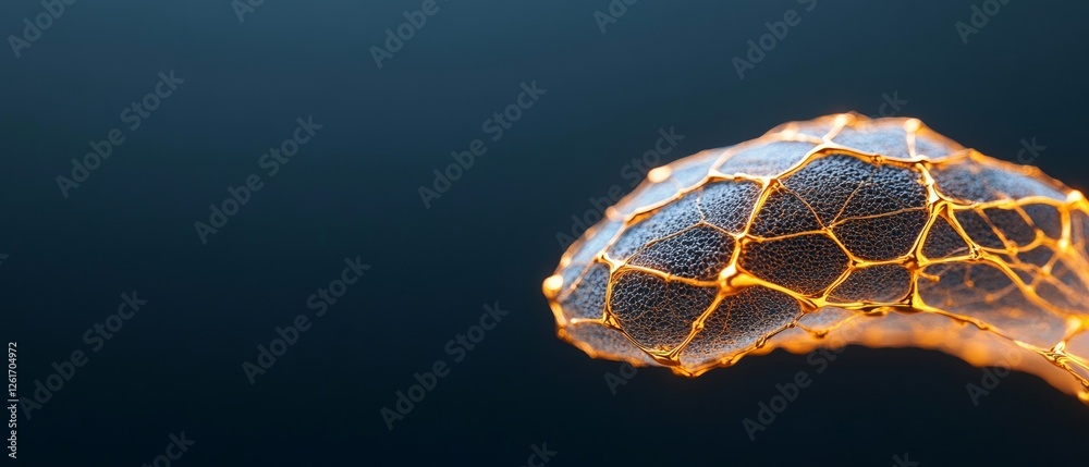 Poster Futuristic Cybersecurity Interface Honeycomb Digital Mesh on Dark Screen - IT Workspace Visualization for Advanced Network Protection and Business Innovation