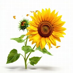 Fototapeta premium an AI Image Generator, Vibrant Sunflowers on a Light White