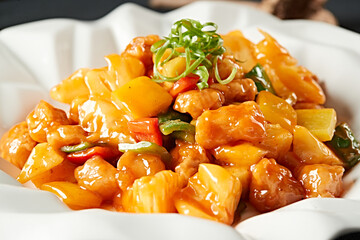 Hong Kong-style Sweet and Sour Pork with Pineapple and Bell Pepper