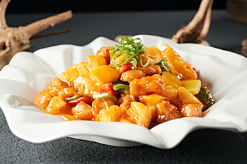 Hong Kong-style Sweet and Sour Pork with Pineapple and Bell Pepper