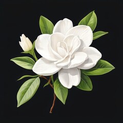 Obraz premium an AI Image Generator, Elegant White Gardenia Flower