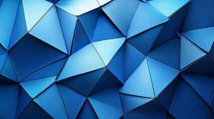 Obraz premium Abstract blue geometric background, polygonal texture, 3D render, design element