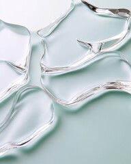 Transparent Elegance Abstract Crystal Ice Formation with Textured Patterns - Modern Art for Interior Design and Visual Merchandising in Luxury Retail Spaces