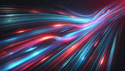 未来的な光のストリーム – 赤と青のデータフロ