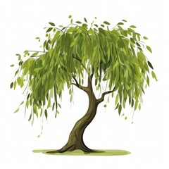 an AI Image Generator, Lush Green Weeping Willow Tree