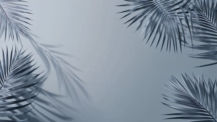 Obraz premium Monochromatic Blue Palm Leaves