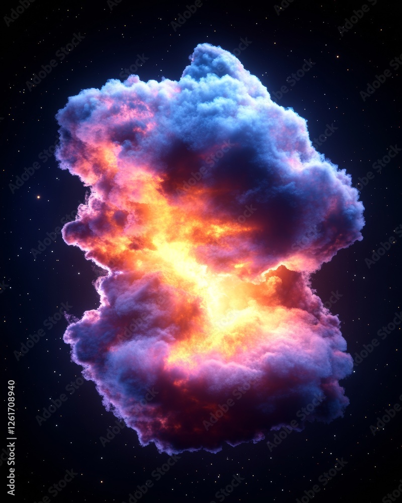 Poster modern cosmic artistry luminescent nebula formations in deep space - captivating science content for
